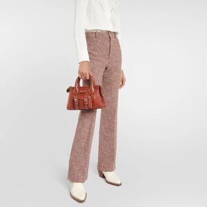 New CHLOE Tweedy Wool Boot Cut Pants 36 2 $1490 Fall 2023